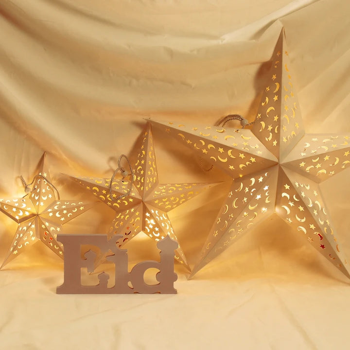 Eid Mubarak Hollow Star Hanging Home Decorations