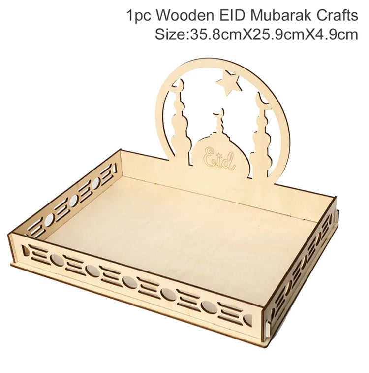 Wooden Pendant EID Mubarak 2025 Ramadan Decoration for Home