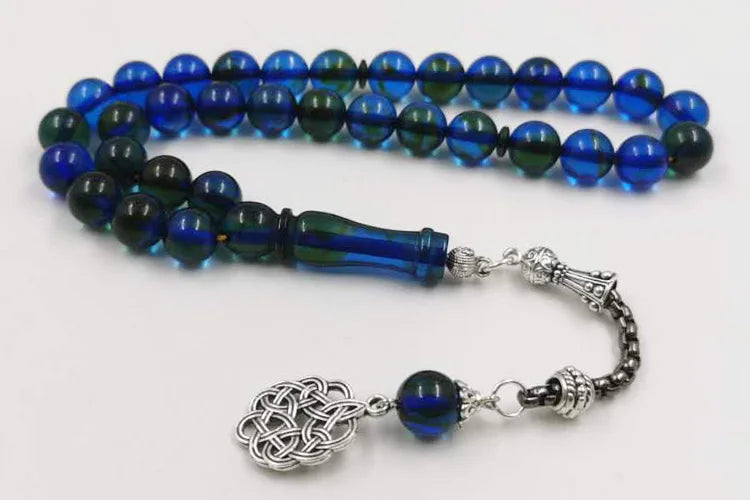 Green with Blue Resin Tasbih for Muslim