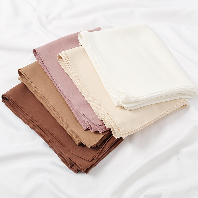 Solid Color Long Chiffon Scarf for Woman