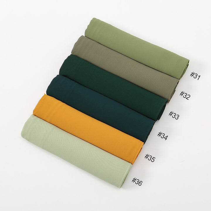Solid Color Long Chiffon Scarf for Woman
