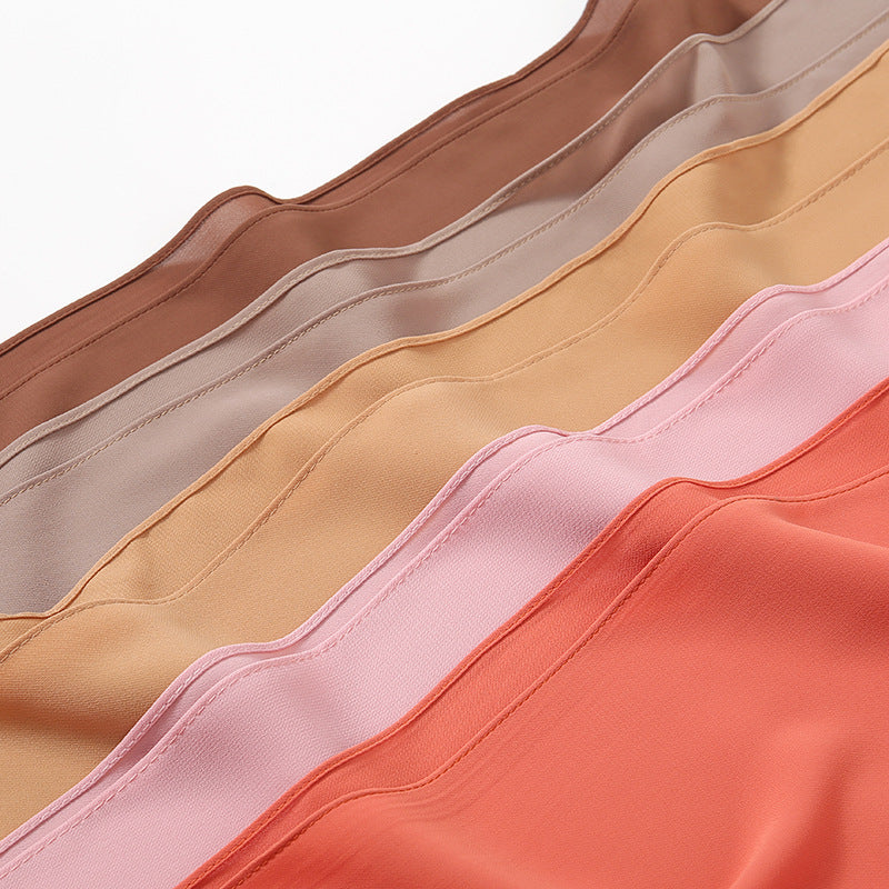 Solid Color Long Chiffon Scarf for Woman