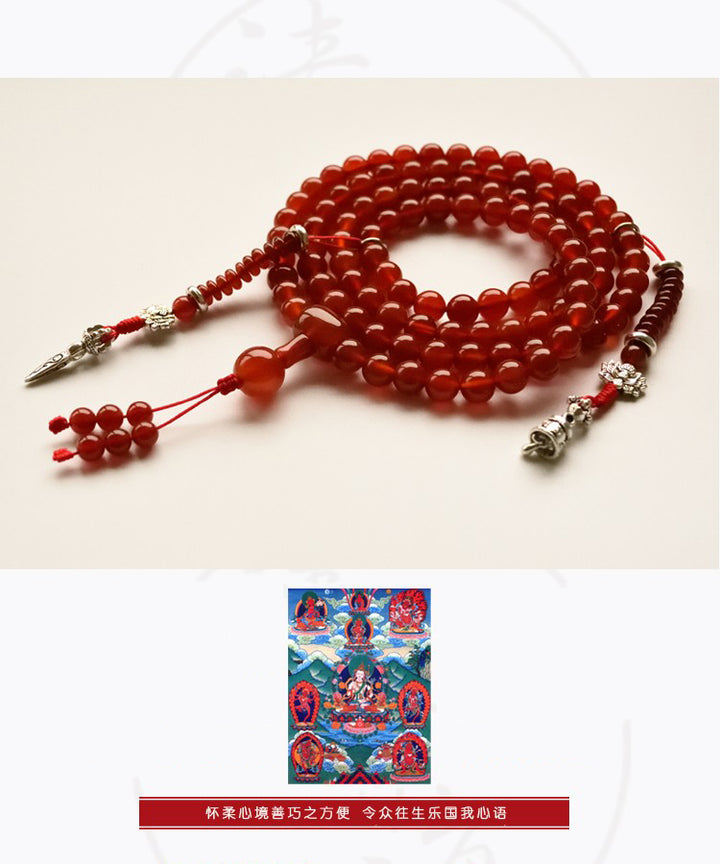 Natural Red Tesbih Agate for Men and Women