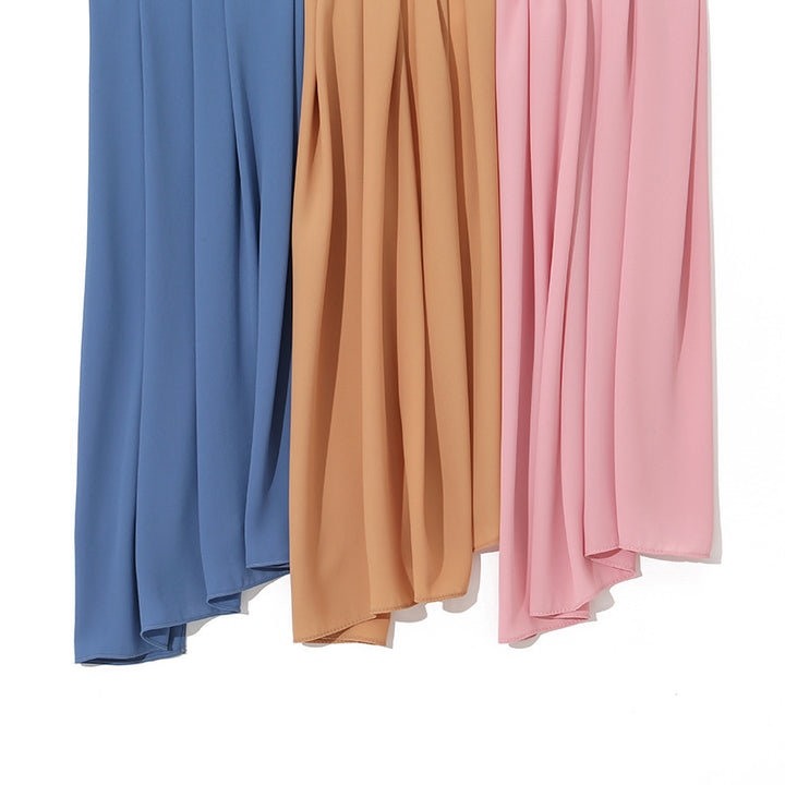 Solid Color Long Chiffon Scarf for Woman