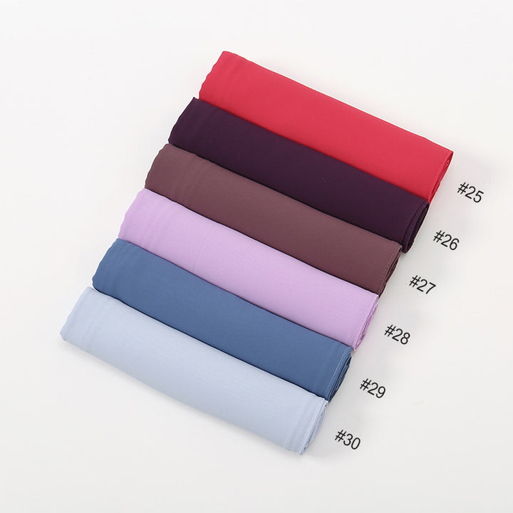 Solid Color Long Chiffon Scarf for Woman