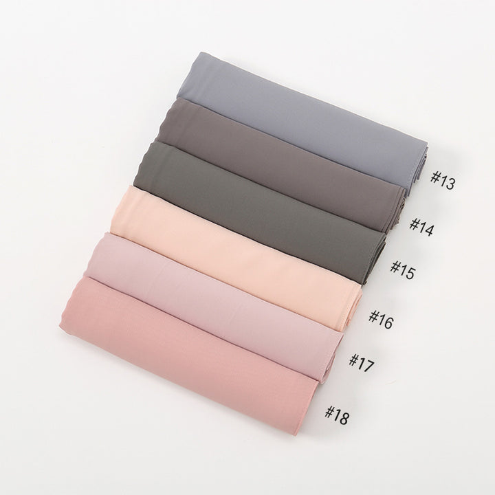Solid Color Long Chiffon Scarf for Woman