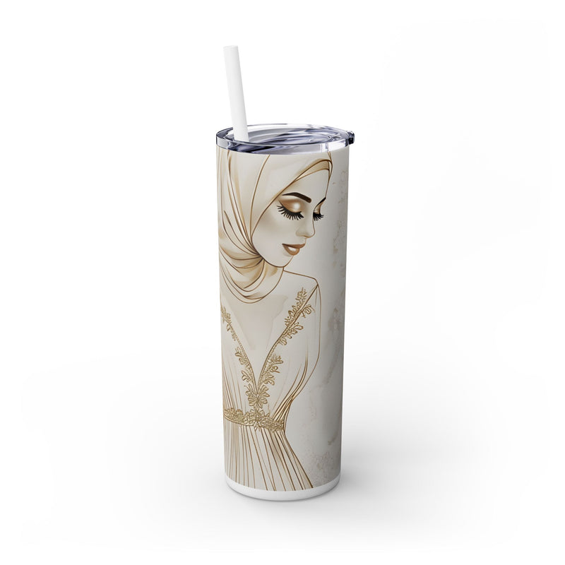 Personalized Muslim Bride Skinny Tumbler with Straw, 20oz | Arabic Name| Muslim Wedding Gift| Muslim Bridesmaid| Muslim Wedding Gift