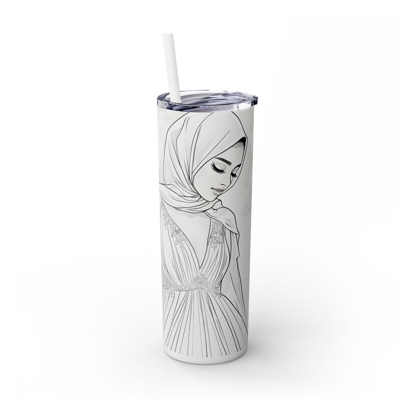 Personalized Muslim Bride Skinny Tumbler with Straw, 20oz | Arabic Name| Muslim Wedding Gift| Muslim Bridesmaid| Muslim Wedding Gift