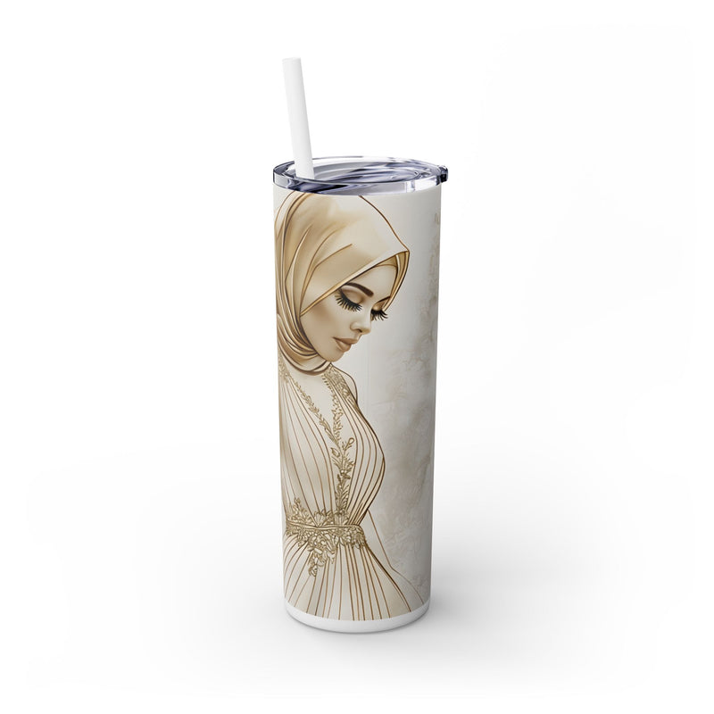 Personalized Muslim Bride Skinny Tumbler with Straw, 20oz | Arabic Name| Muslim Wedding Gift| Muslim Bridesmaid| Muslim Wedding Gift