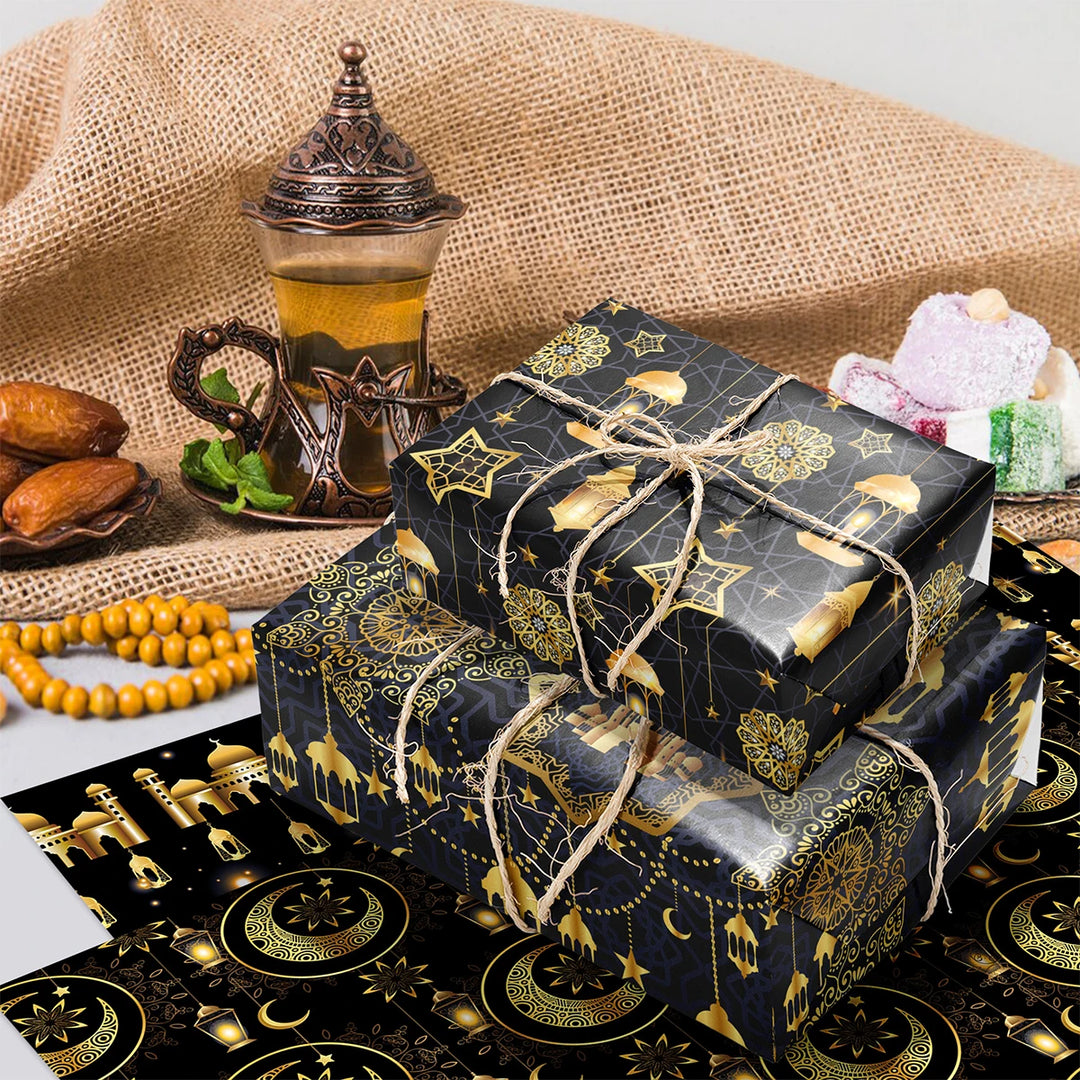 4/8/12pcs Eid Ramadan Mubarak Gift Wrapping Paper