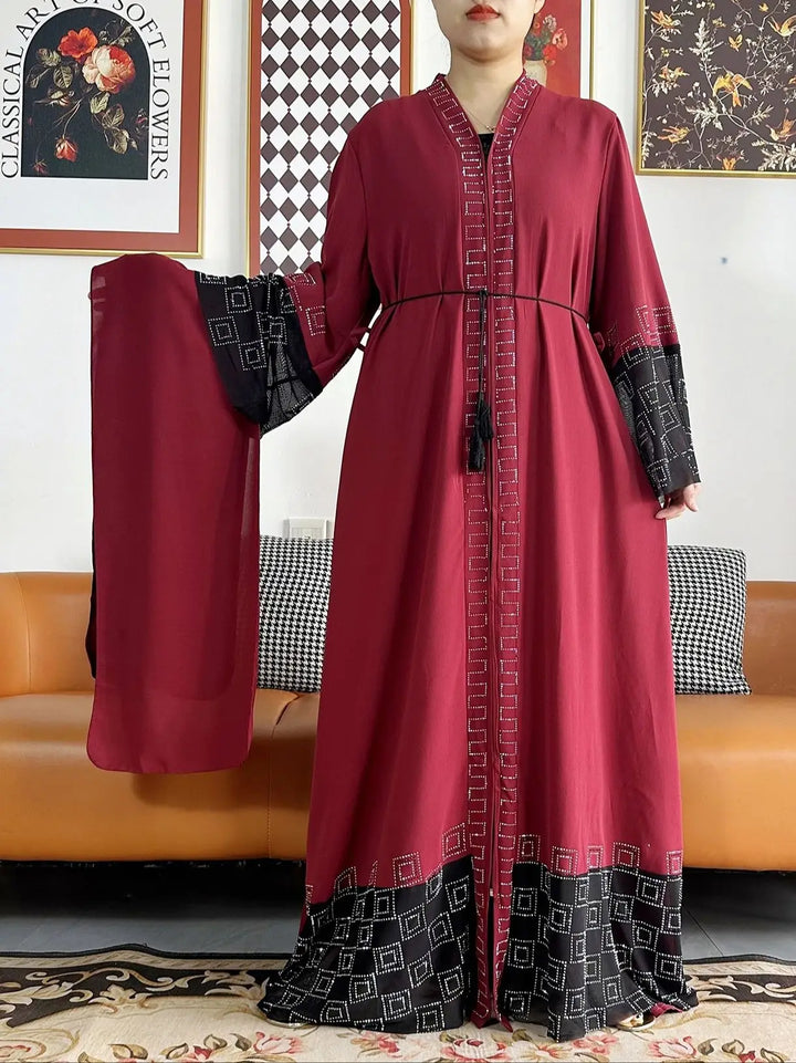 Women Long Sleeve Chiffon Abaya