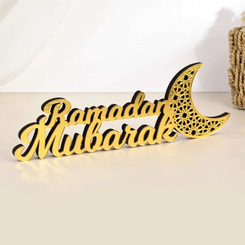 Ramadan Mubarak Acrylic Ornament 2025 Eid Mubarak Ramadan Kareem Decoration for Home