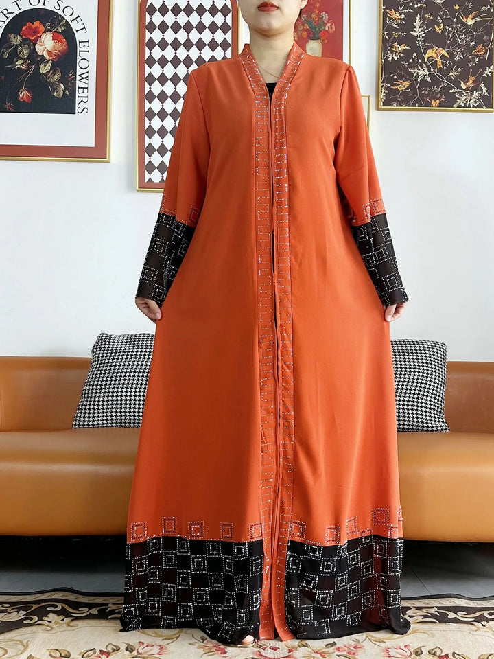 Women Long Sleeve Chiffon Abaya