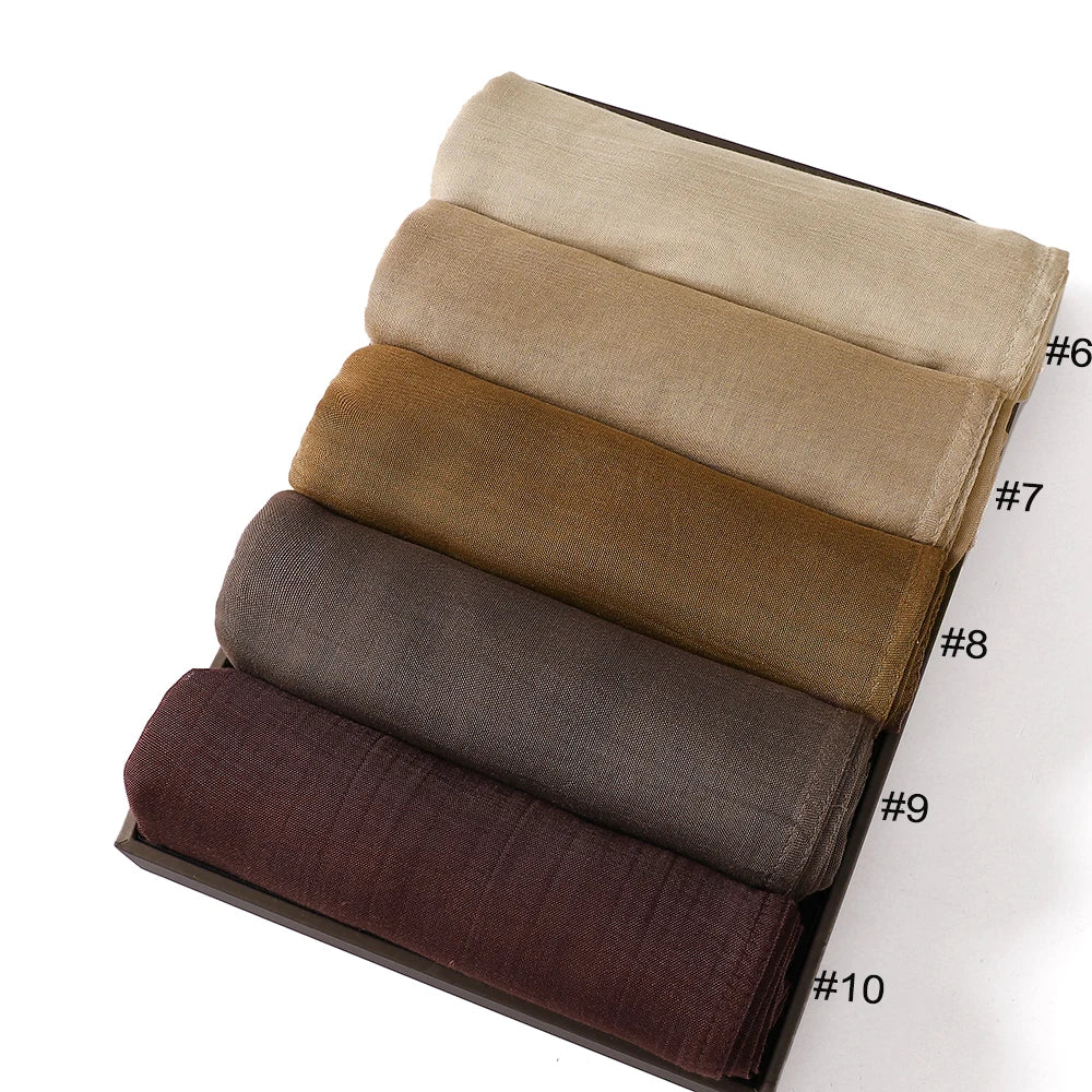 Thin Plain Muslim Hijabs for Women