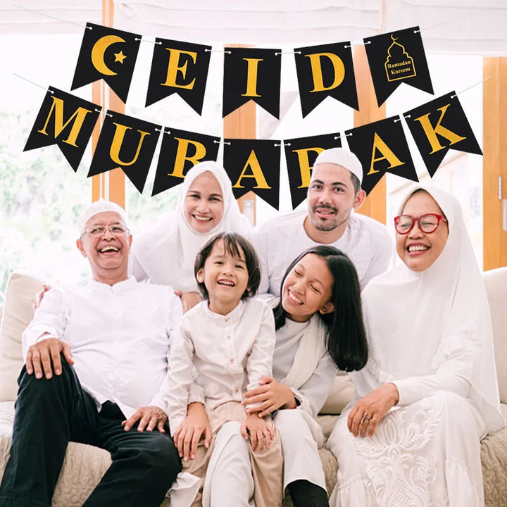 EID Mubarak Banner Glitter Star