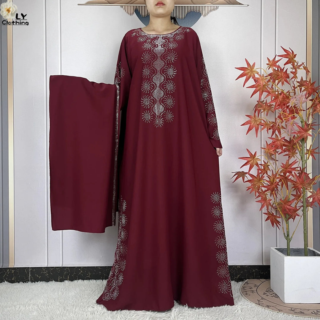Muslim Women Diamonds Dashiki Abaya