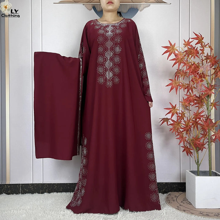 Muslim Women Diamonds Dashiki Abaya