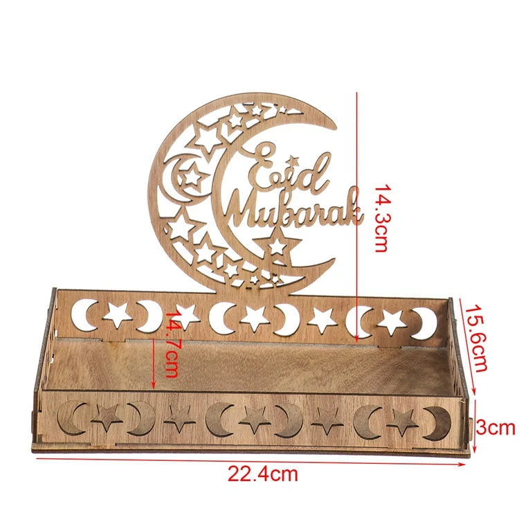 Wooden Pendant EID Mubarak 2025 Ramadan Decoration for Home