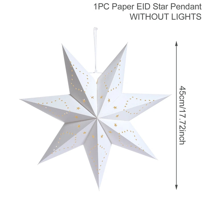 Eid Mubarak Hollow Star Hanging Home Decorations