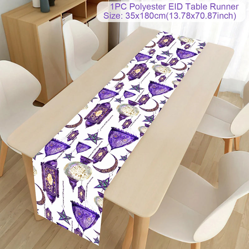 Ramadan Kareem Polyester Table Runner Ramadan Decoration For Home 2025 Islamic Muslim Party Supplies Gift EID Mubarak Al Adha