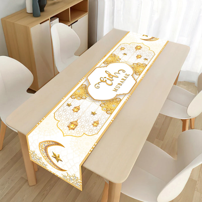 Ramadan Kareem Polyester Table Runner Ramadan Decoration For Home 2025 Islamic Muslim Party Supplies Gift EID Mubarak Al Adha