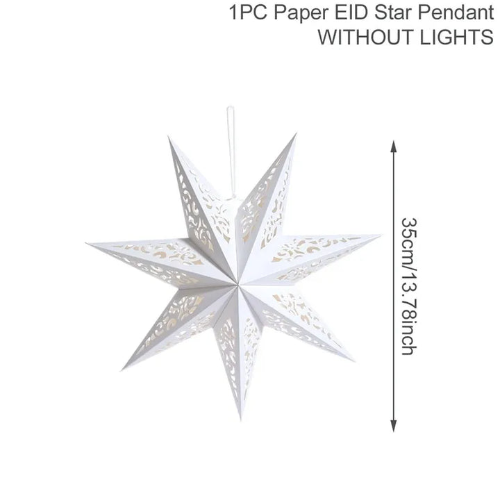 Eid Mubarak Hollow Star Hanging Home Decorations