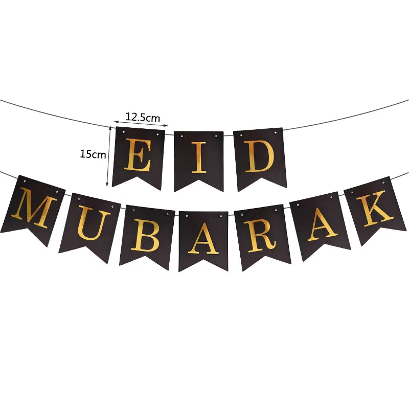 EID Mubarak Banner Glitter Star