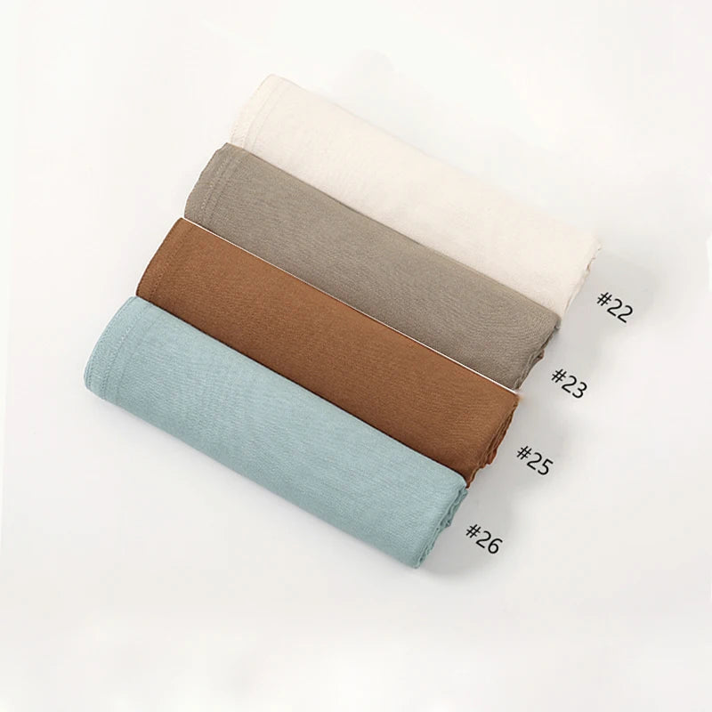 Thin Plain Muslim Hijabs for Women