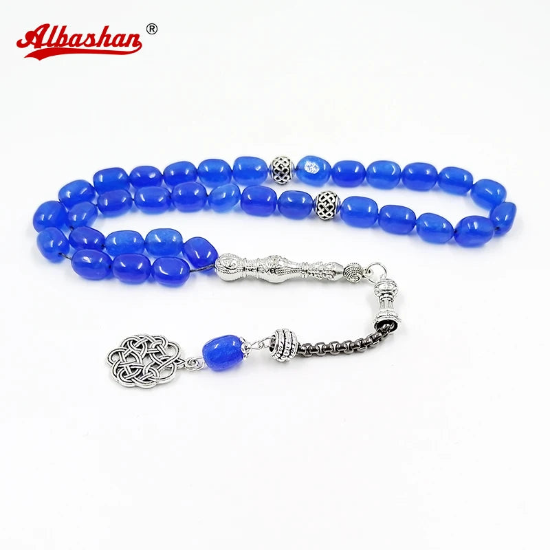 Natural Blue Agates Stone Prayer Beads