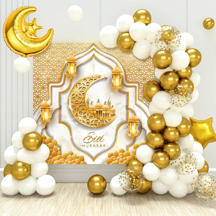 Eid Mubarak Green Gold Balloon