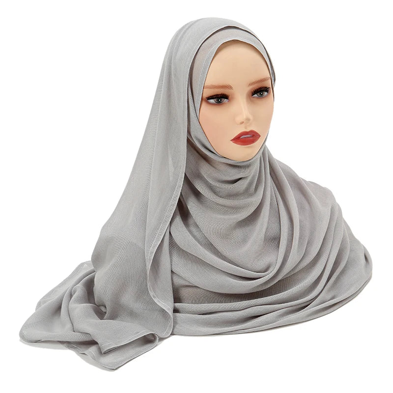 Muslim Modal Hijab Rayon Cotton Shawls For Women Plain Scarf Big Size Headscarf Islamic Turban Headband 190*85cm