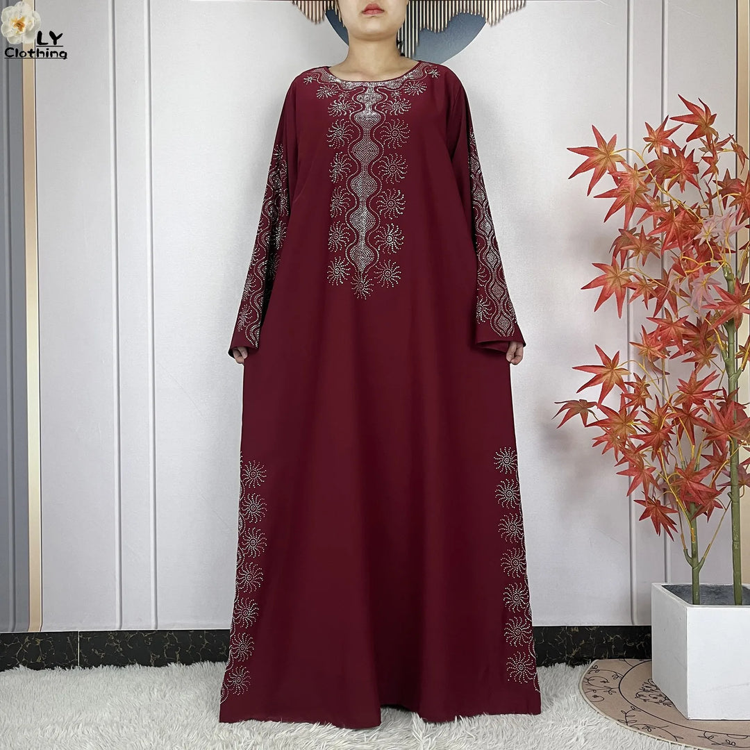 Muslim Women Diamonds Dashiki Abaya