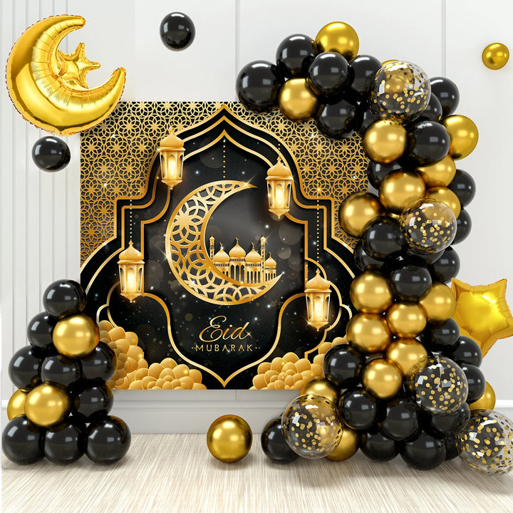 Eid Mubarak Green Gold Balloon