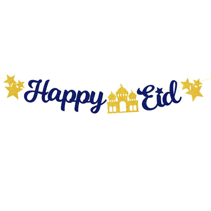 EID Mubarak Banner Glitter Star