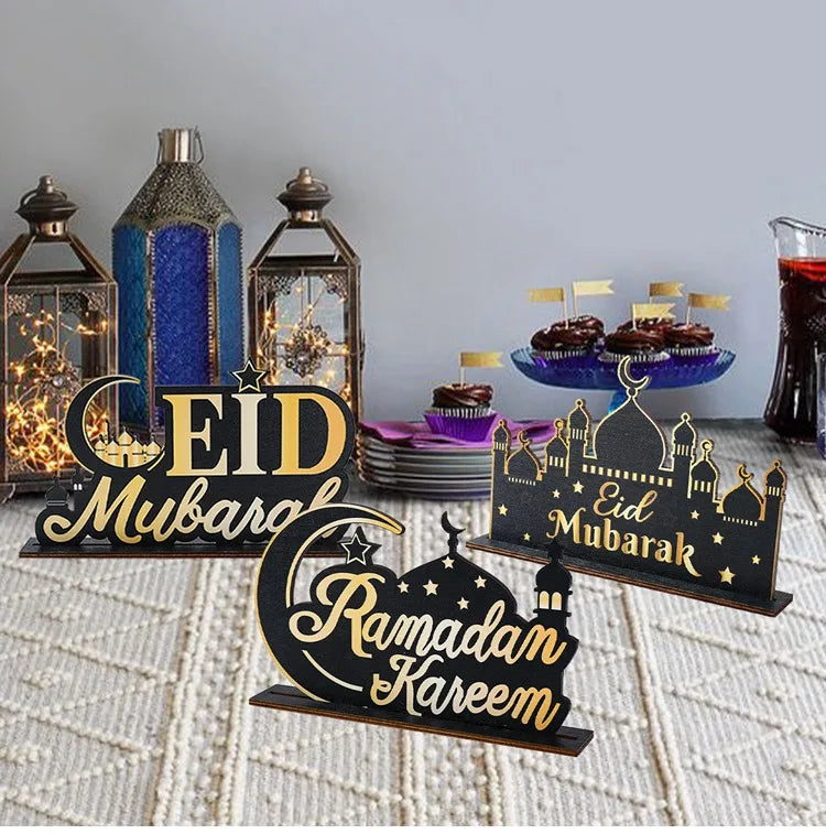 EID Mubarak Decoration Wooden Ornaments