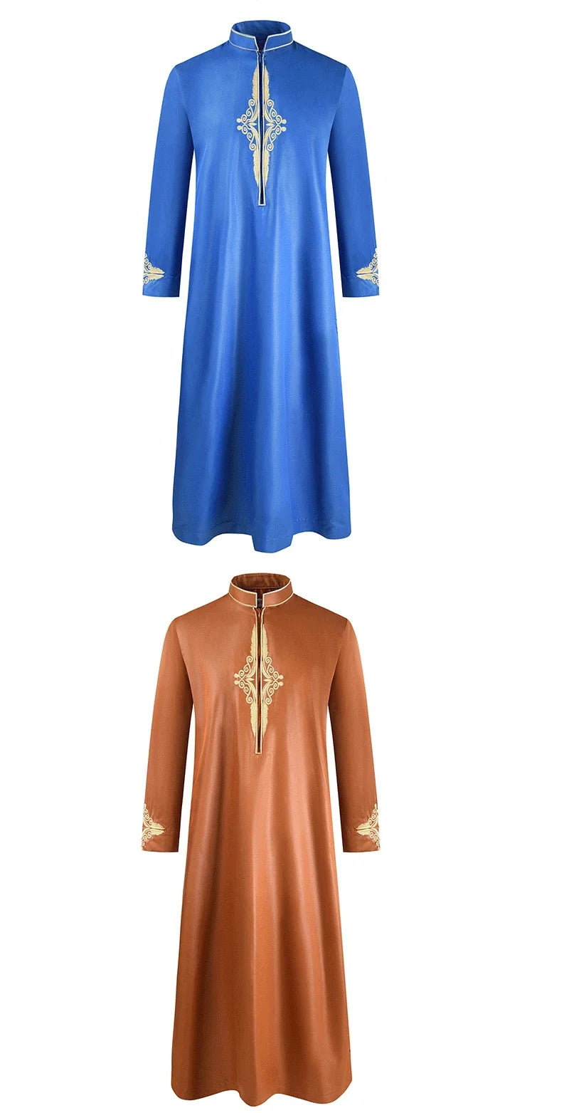 Muslim Men's Long Sleeved Loose Fitting Robe