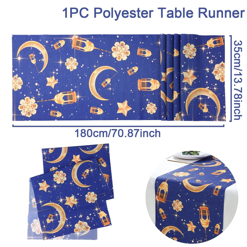 Ramadan Kareem Polyester Table Runner Ramadan Decoration For Home 2025 Islamic Muslim Party Supplies Gift EID Mubarak Al Adha