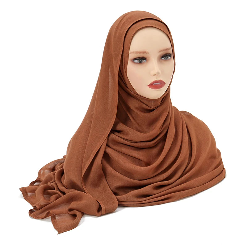 Muslim Modal Hijab Rayon Cotton Shawls For Women Plain Scarf Big Size Headscarf Islamic Turban Headband 190*85cm