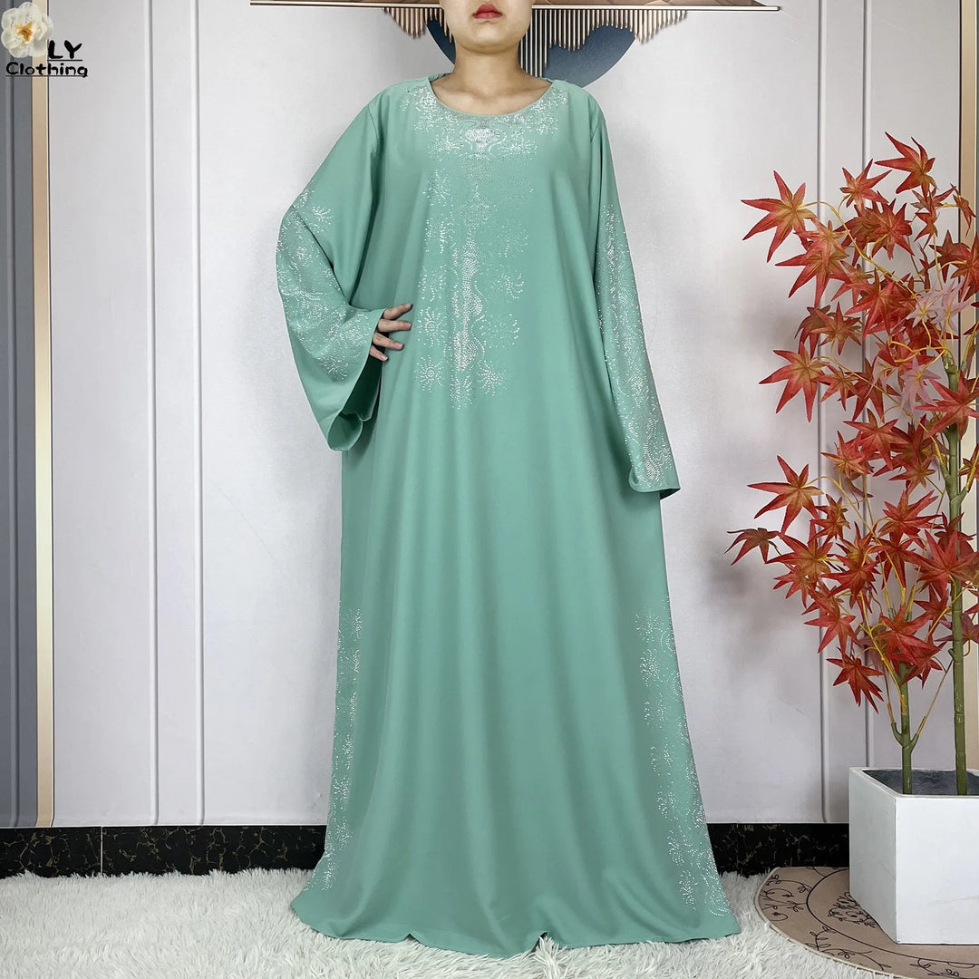 Muslim Women Diamonds Dashiki Abaya