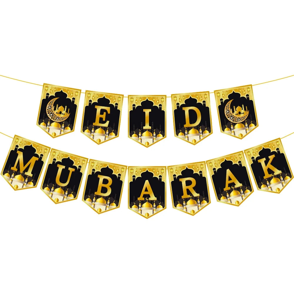 EID Mubarak Star Moon Hanging Banner