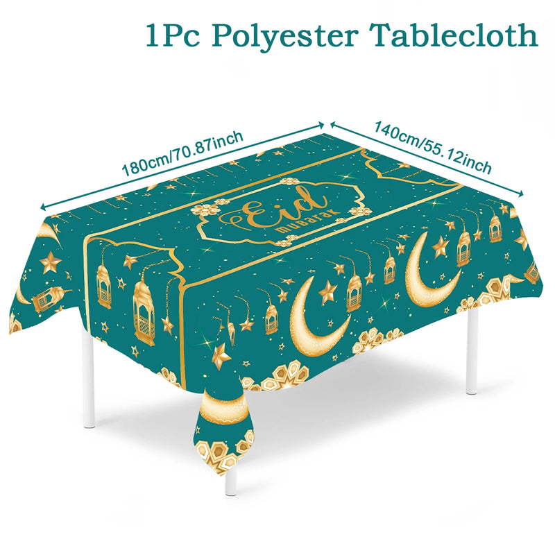 Eid Mubarak Star Moon Tablecloth Ramadan Kareem Decor for Home 2025