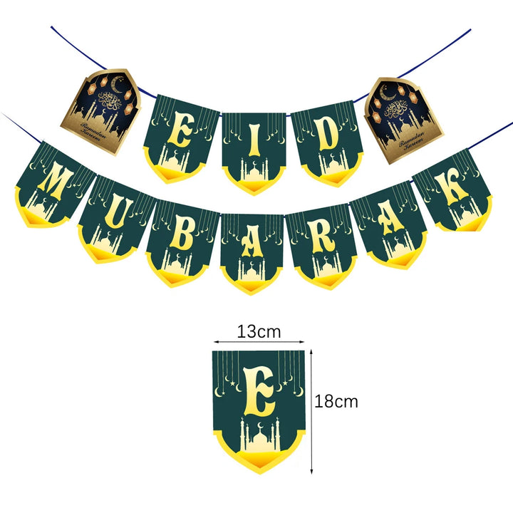 EID Mubarak Star Moon Hanging Banner