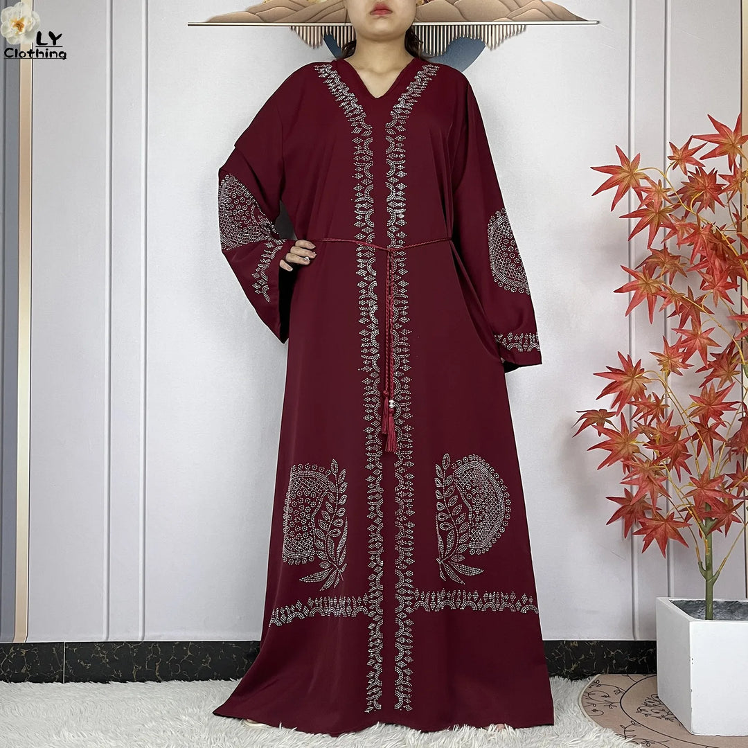 Muslim Women Diamonds Dashiki Abaya