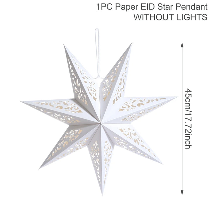 Eid Mubarak Hollow Star Hanging Home Decorations