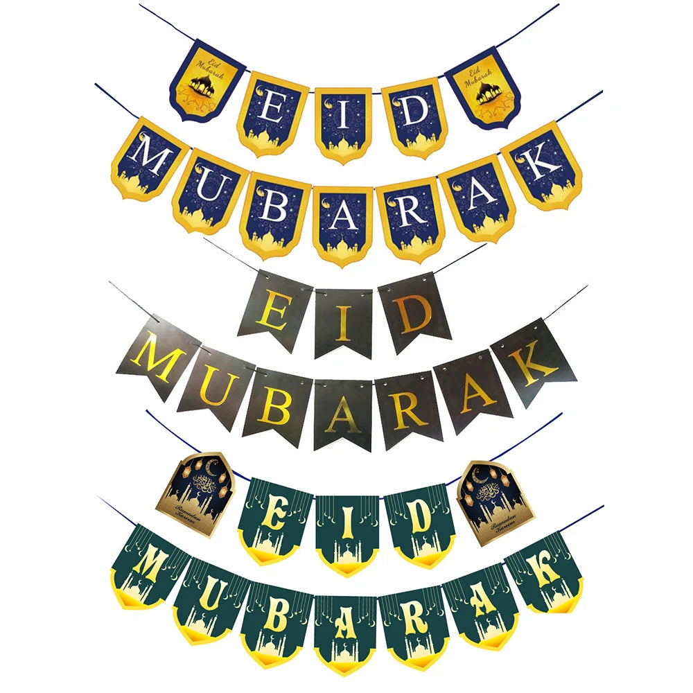 EID Mubarak Star Moon Hanging Banner
