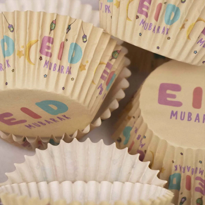 50pcs/set Eid Mubarak Cupcake Paper