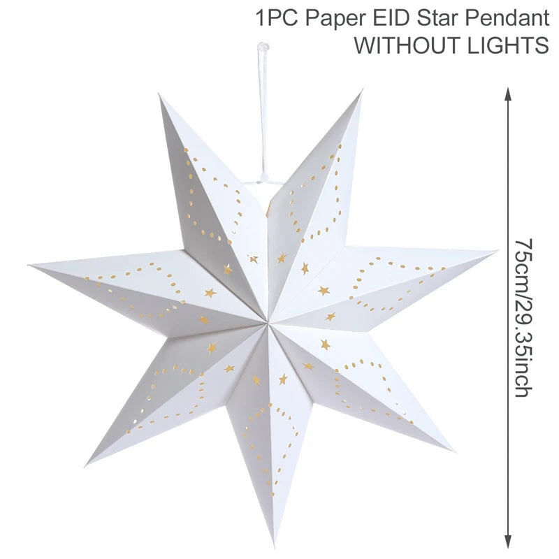 Eid Mubarak Hollow Star Hanging Home Decorations