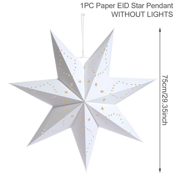 Eid Mubarak Hollow Star Hanging Home Decorations