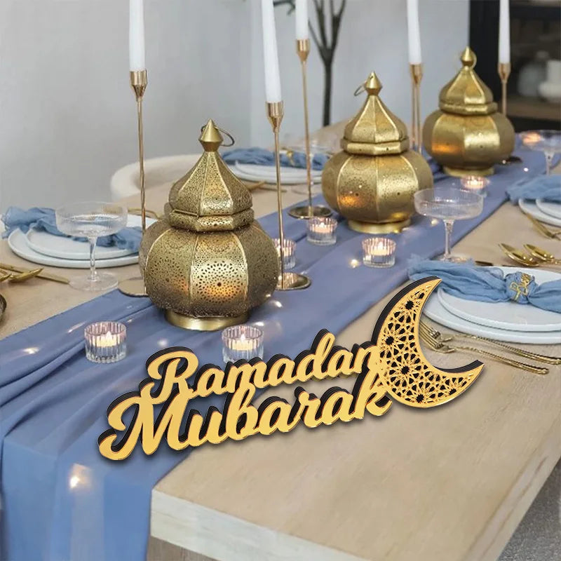 Ramadan Mubarak Acrylic Ornament 2025 Eid Mubarak Ramadan Kareem Decoration for Home