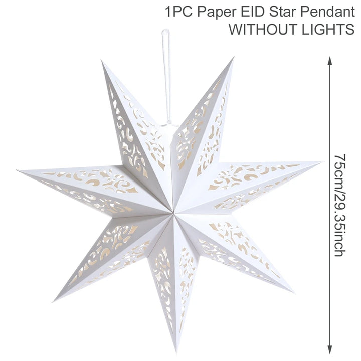 Eid Mubarak Hollow Star Hanging Home Decorations